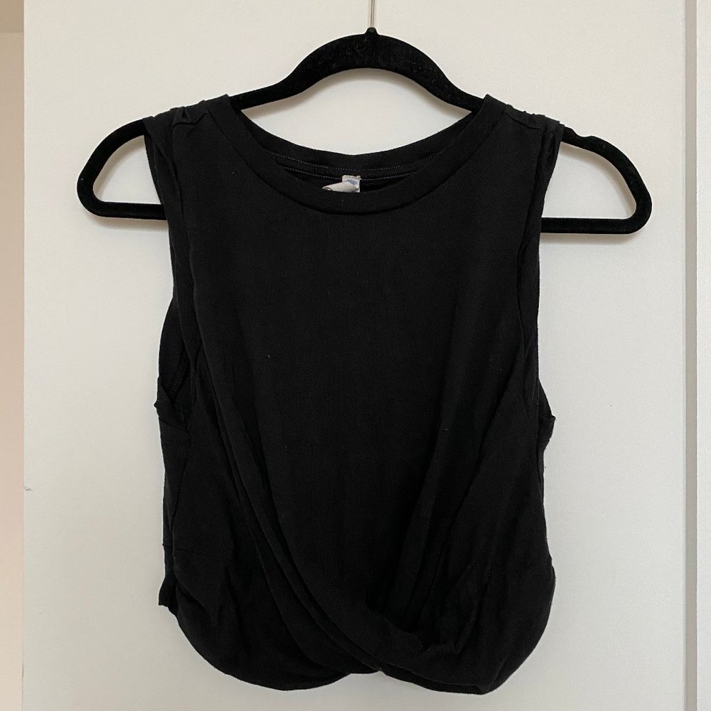 FP Movement Crop Front-knot Muscle Tank in Black